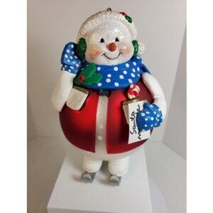 Santas Best North Pole Snowmen Mouthblown European Glass Christmas Ornament